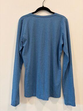 ANETIK Men's Roots Tech Long Sleeve Shirt Blue Heather UPF 30+ Size M